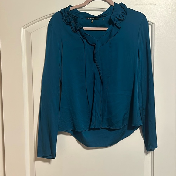 Elie Tahari teal blouse size small - Picture 1 of 1